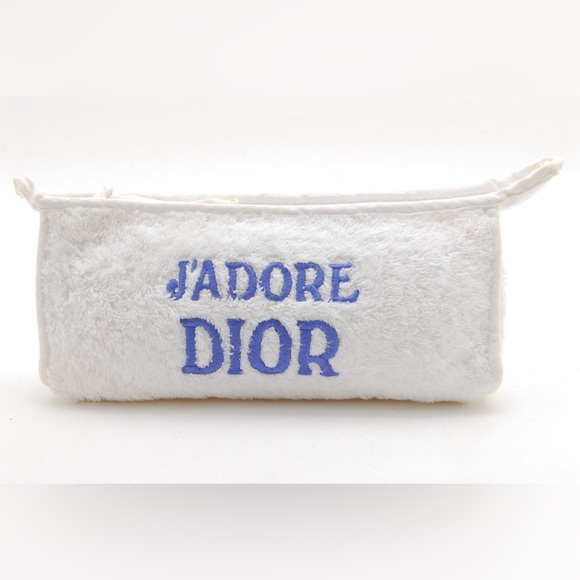 2000s Christian Dior terrycloth cosmetic pouch